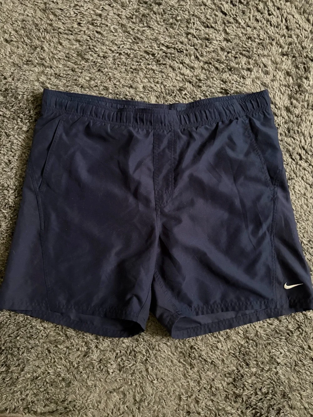 Nike Men’s Dark Navy Swim Trunks with Swoosh